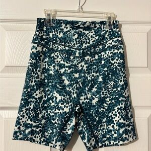Women's Teal Patterned Bike Shorts